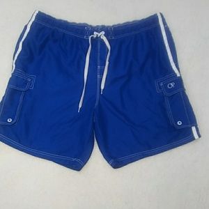 Op blue and white swim trunks